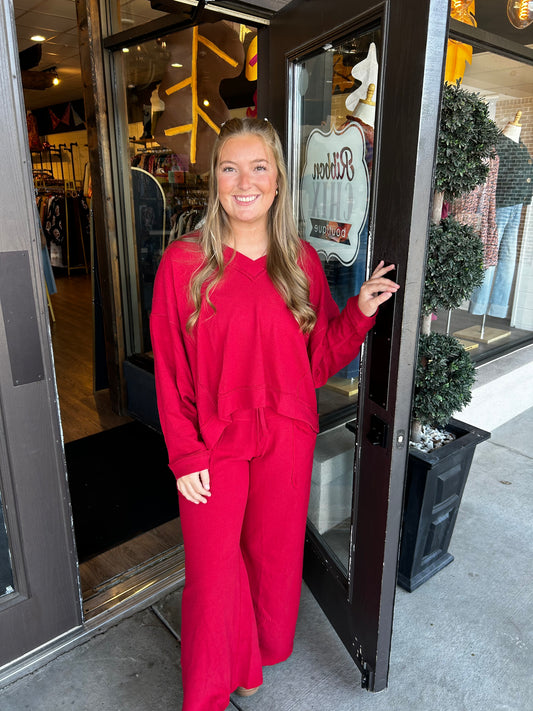 Staycation Deep Cherry Lounge Pants