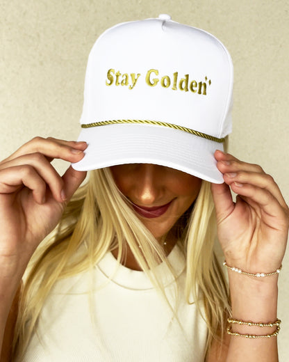 Stay Golden White Cap