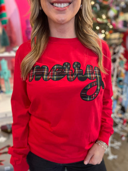 Let's Be Merry Red Tee