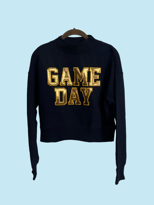 Game Day Navy Cropped Sweatshirt