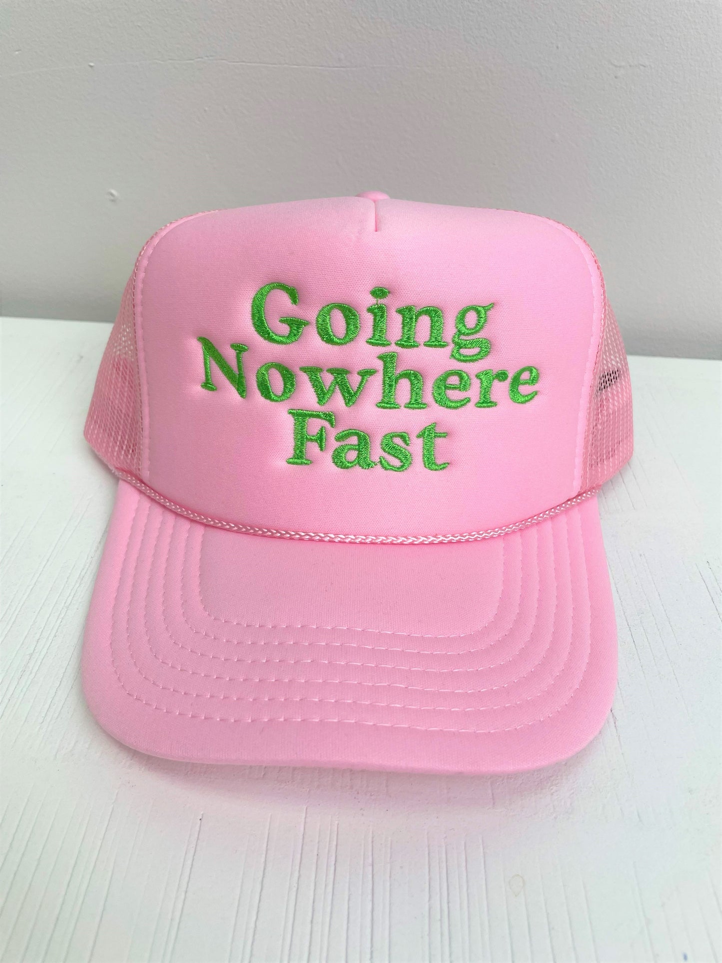 Going Nowhere Fast Light Pink Cap