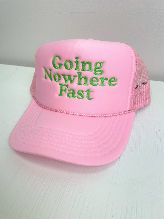 Going Nowhere Fast Light Pink Cap
