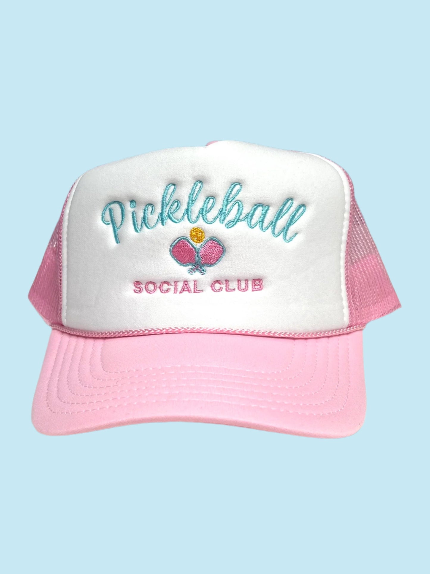 Pickleball Social Club Pink Foam Cap