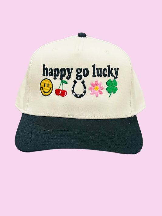 Happy Go Lucky Clover Black Cap