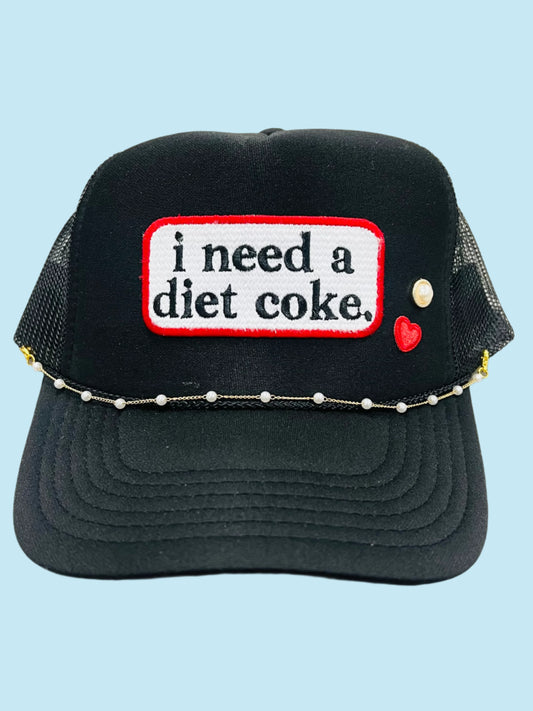 I Need a Diet Coke Black Patch Cap
