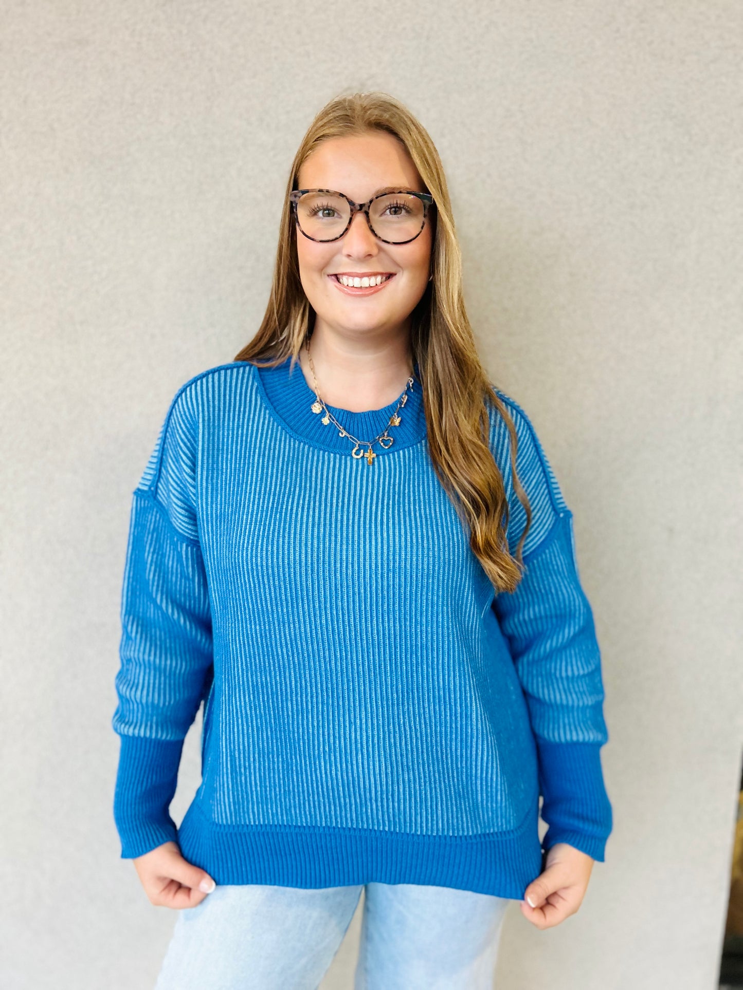 Chasing Chill Blue Sweater