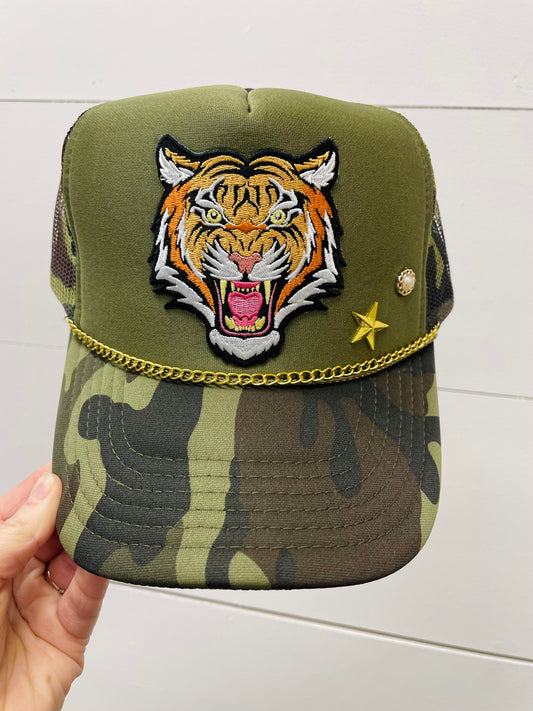 Camo Tiger Patch Cap