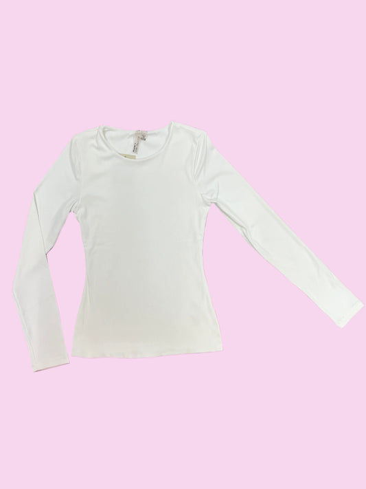 Second Skin Roxi Ribbed White Top