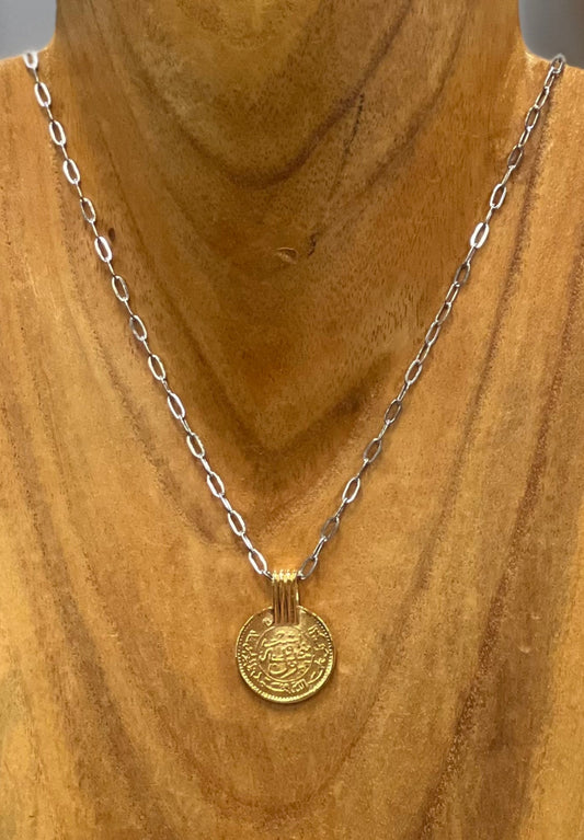 Crush Coin Mixed Metal Necklace
