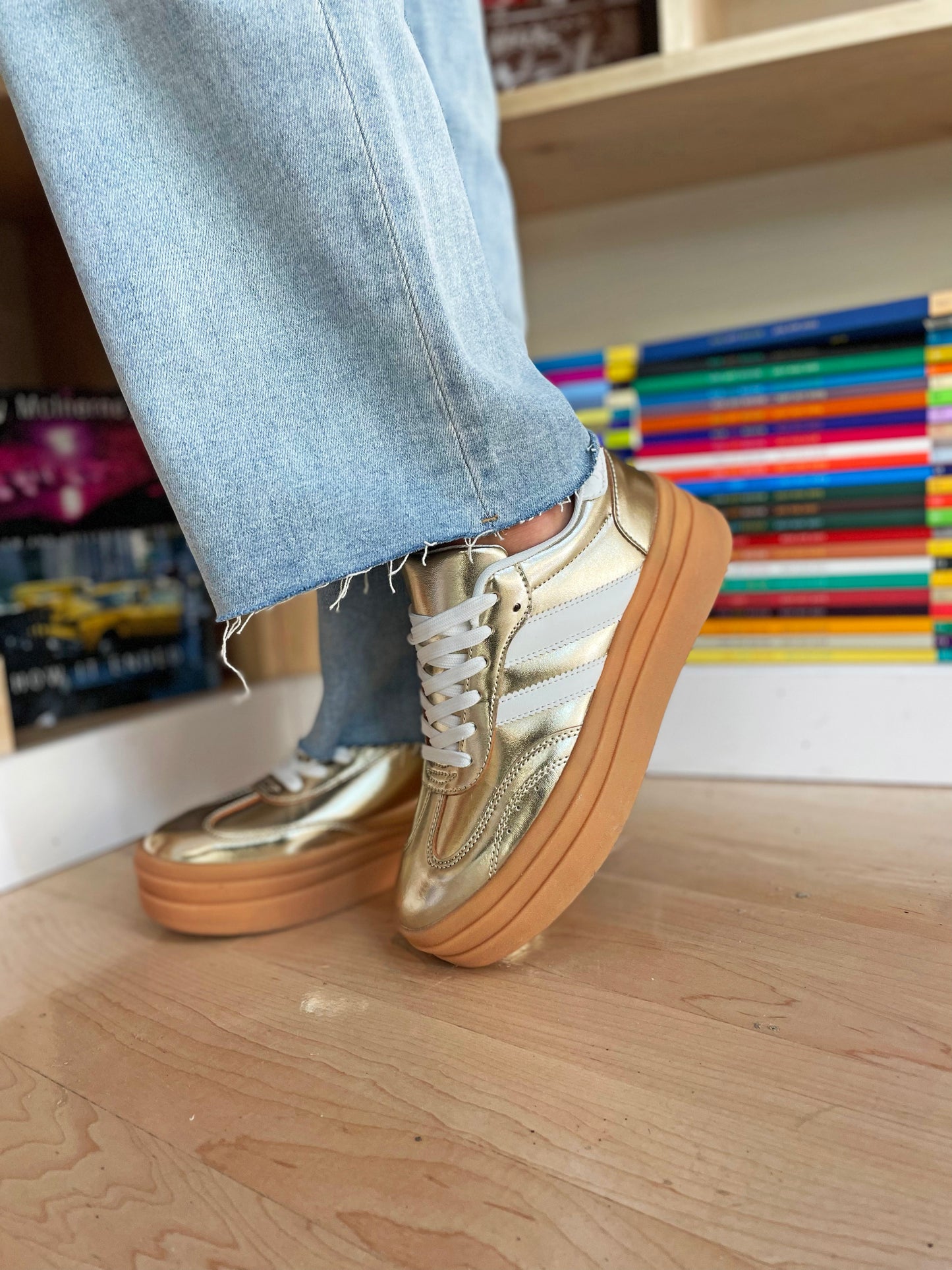 Dynamic Steps Gold Sneakers