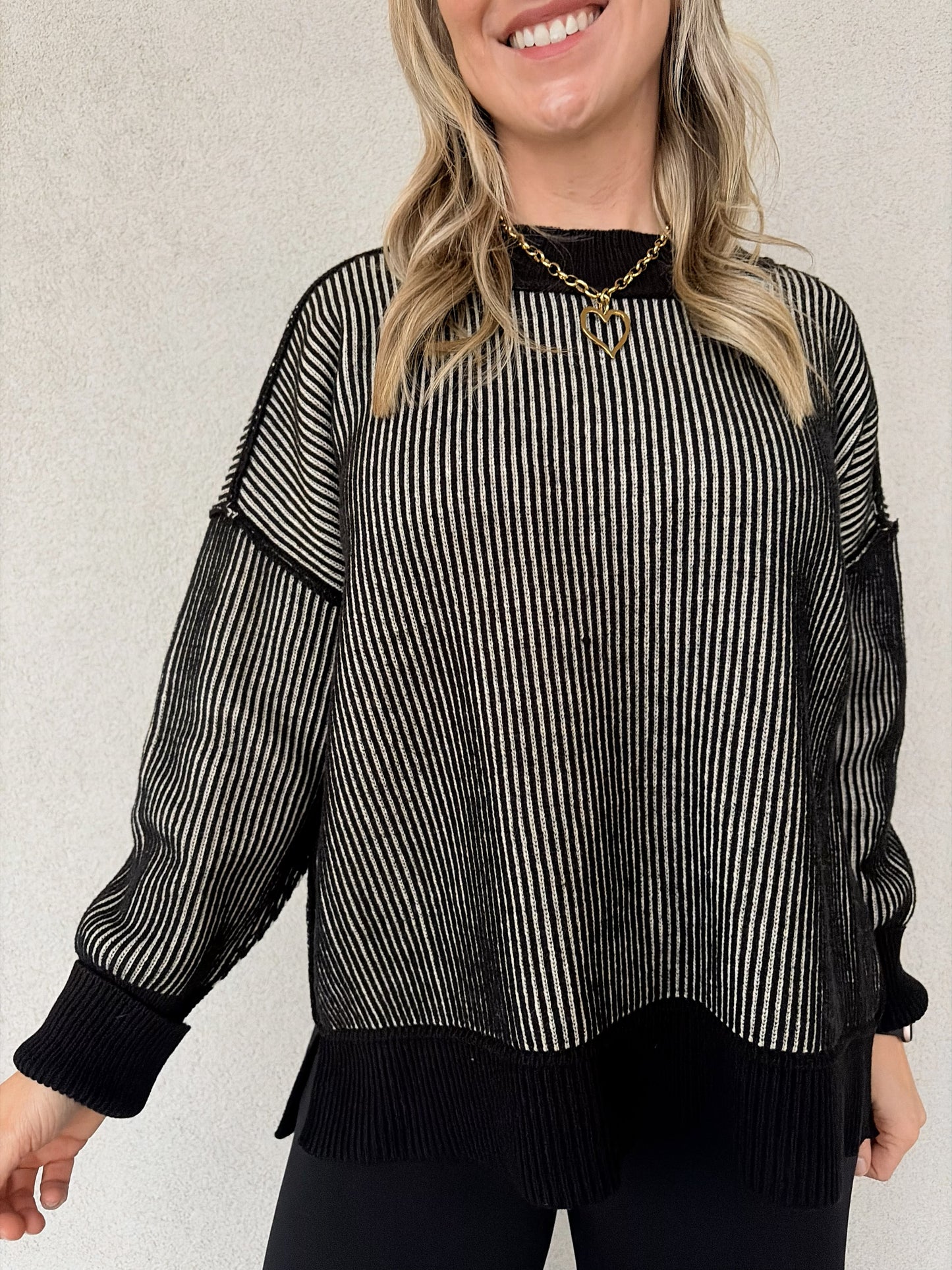 Chasing Chill Black Sweater