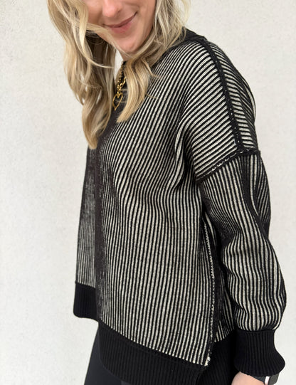 Chasing Chill Black Sweater