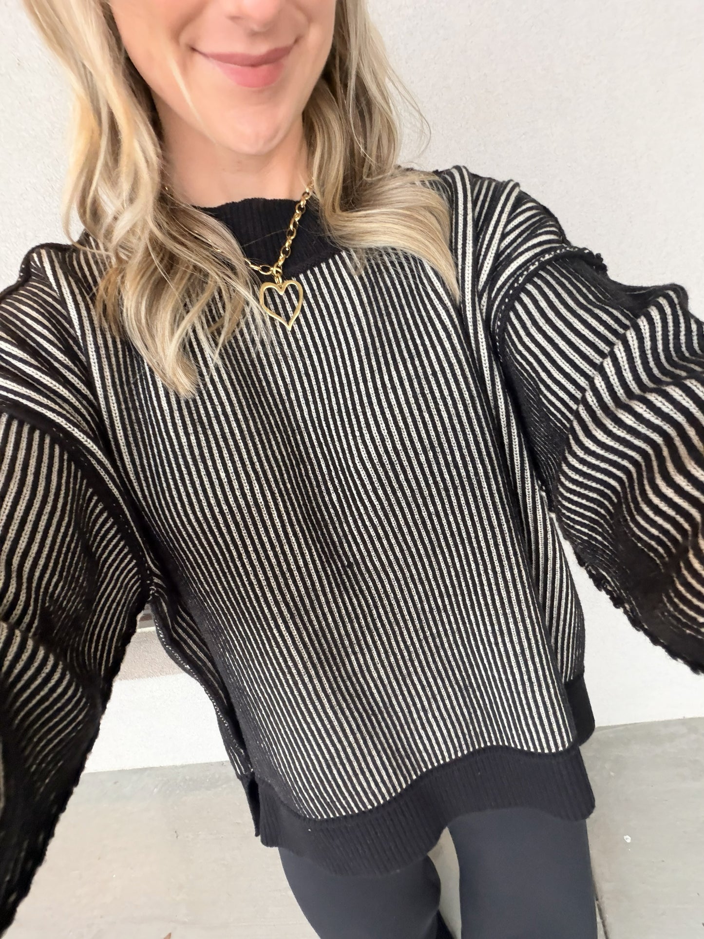 Chasing Chill Black Sweater