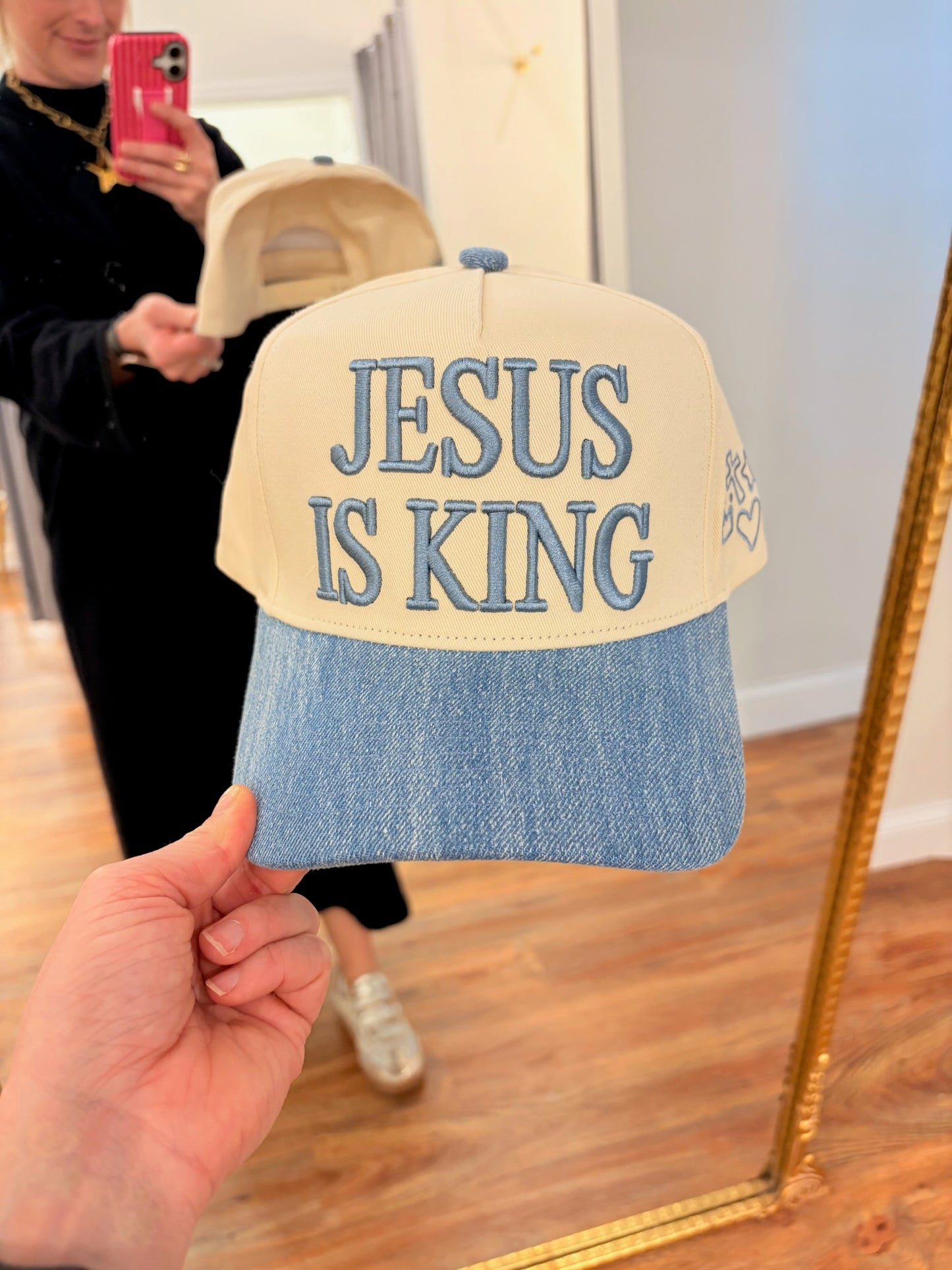Jesus Clip Art Denim Cap