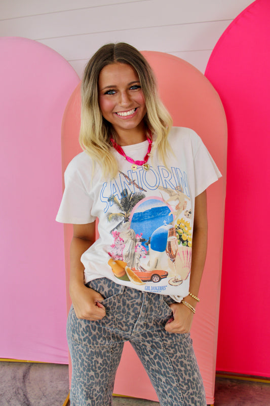 Santorini Collage Natural Tee