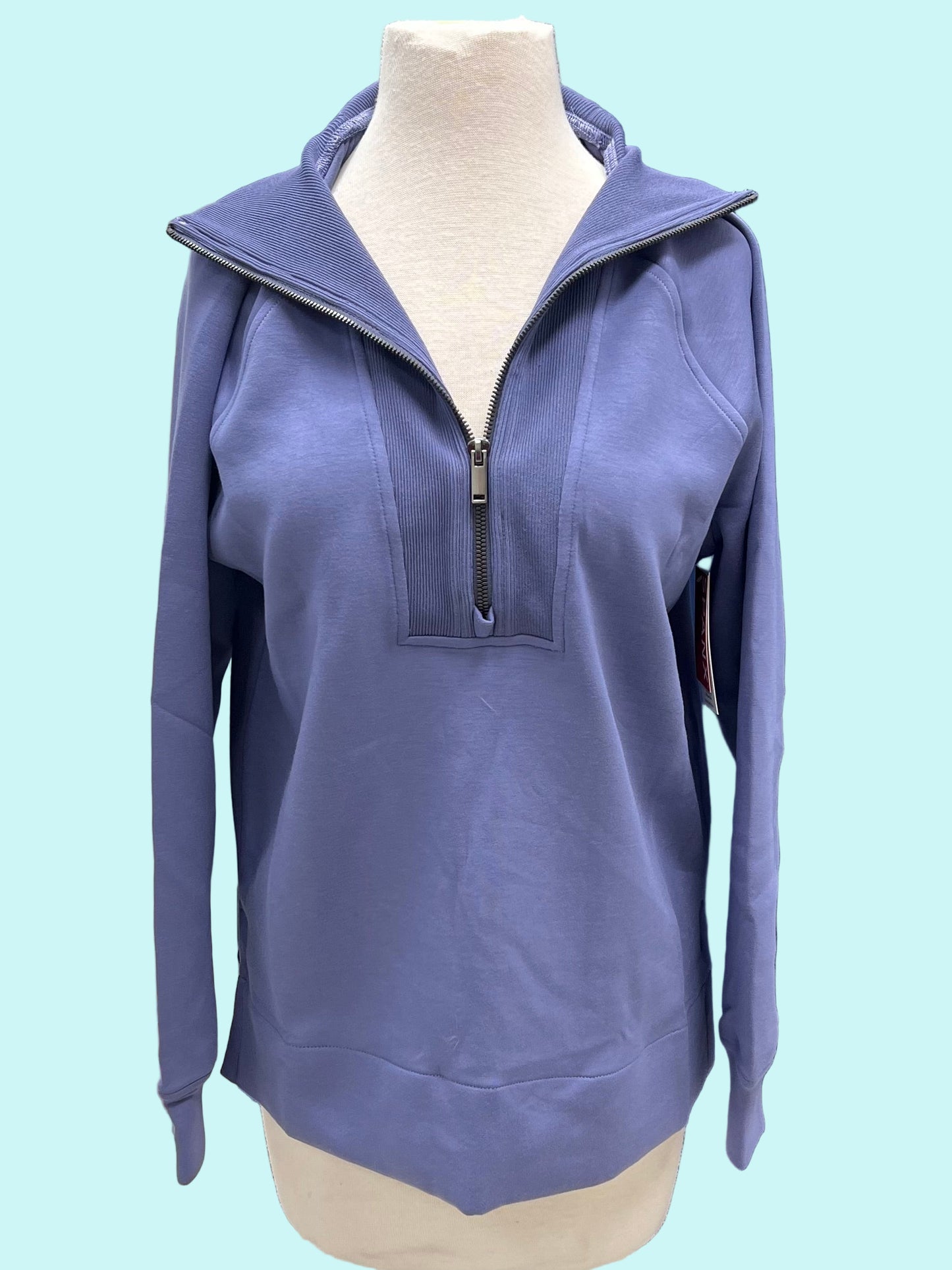 AirEssentials Brushed Half Zip Pewter Tunic Top