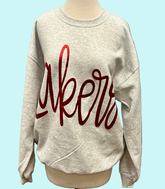 Lakers Metallic Letter Grey Sweatshirt