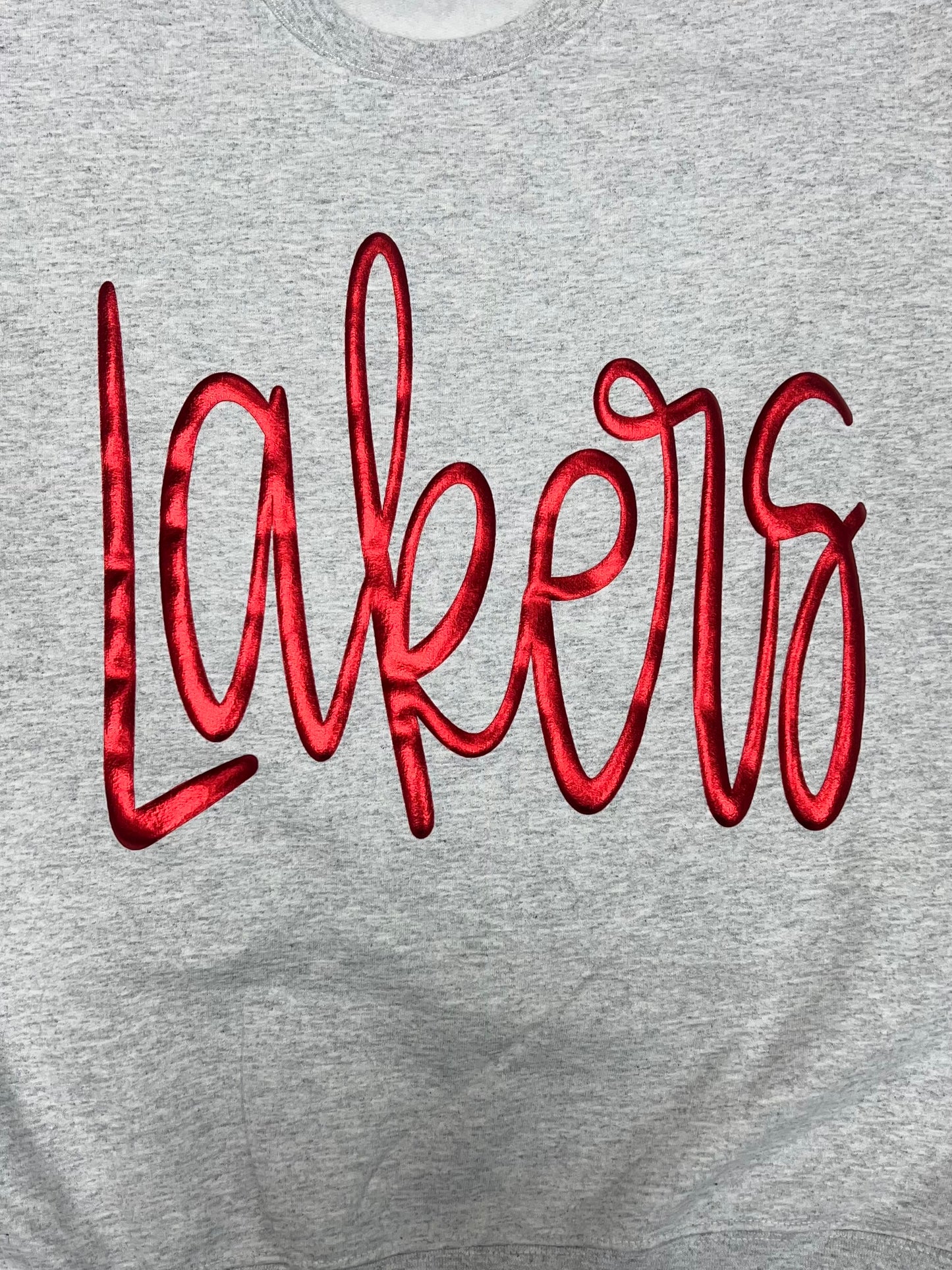 Lakers Metallic Letter Grey Sweatshirt