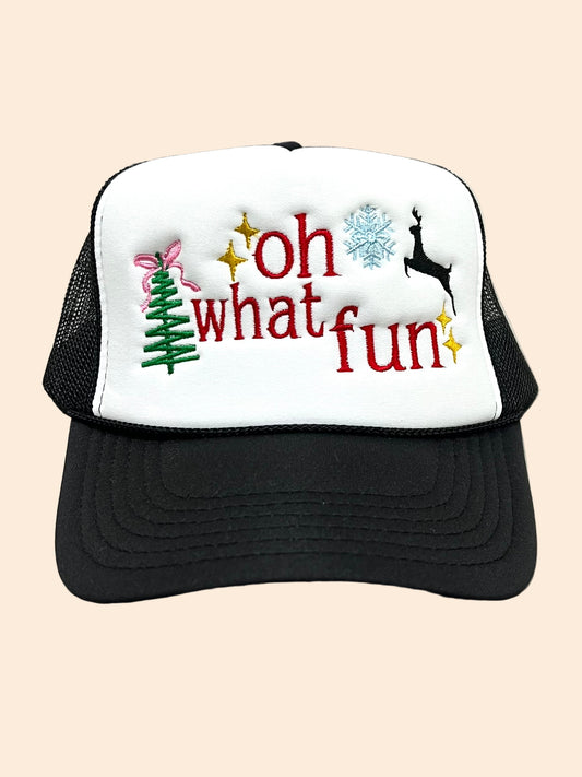 Oh What Fun Black Trucker Cap