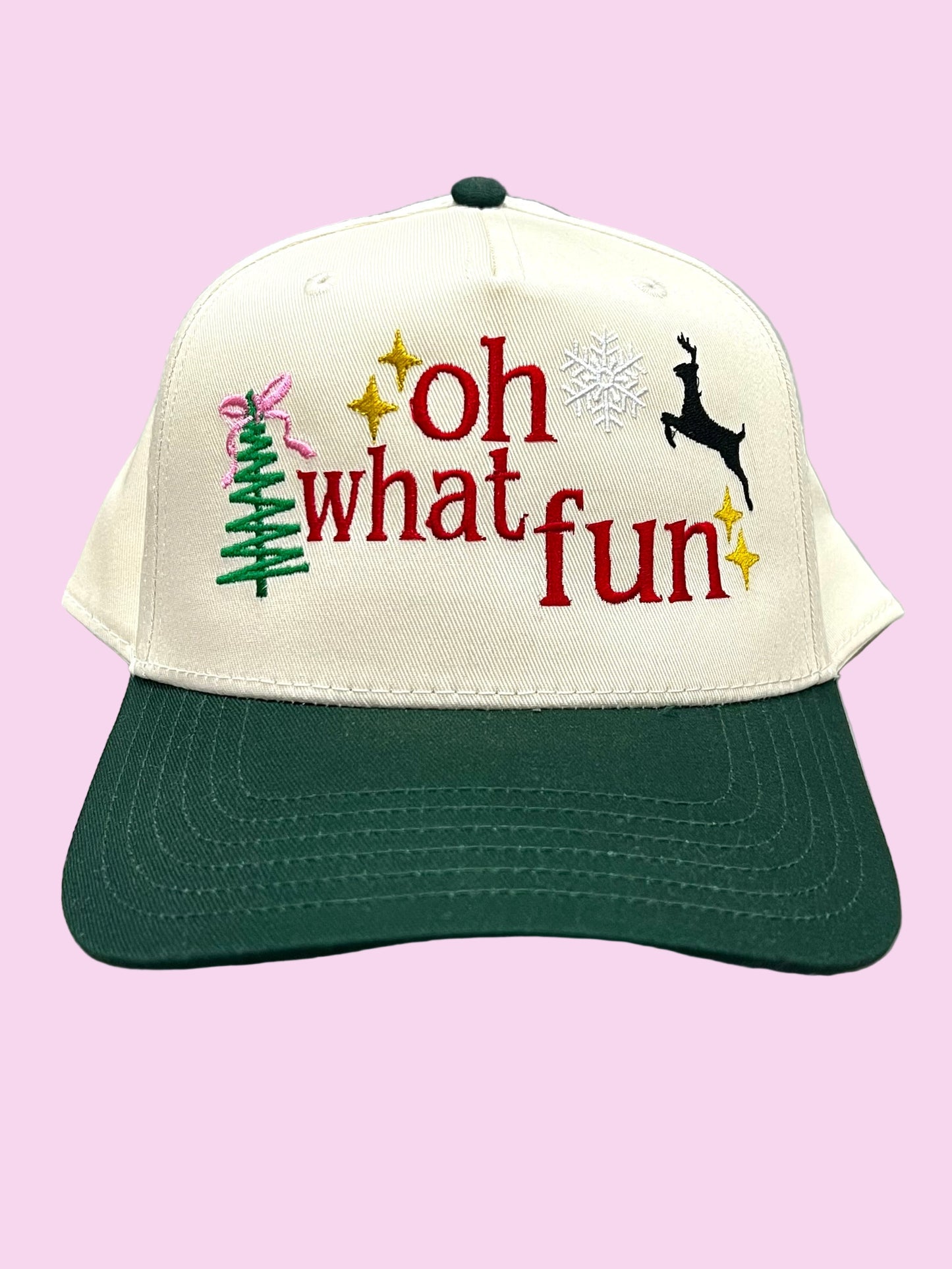 Oh What Fun Green Canva Cap