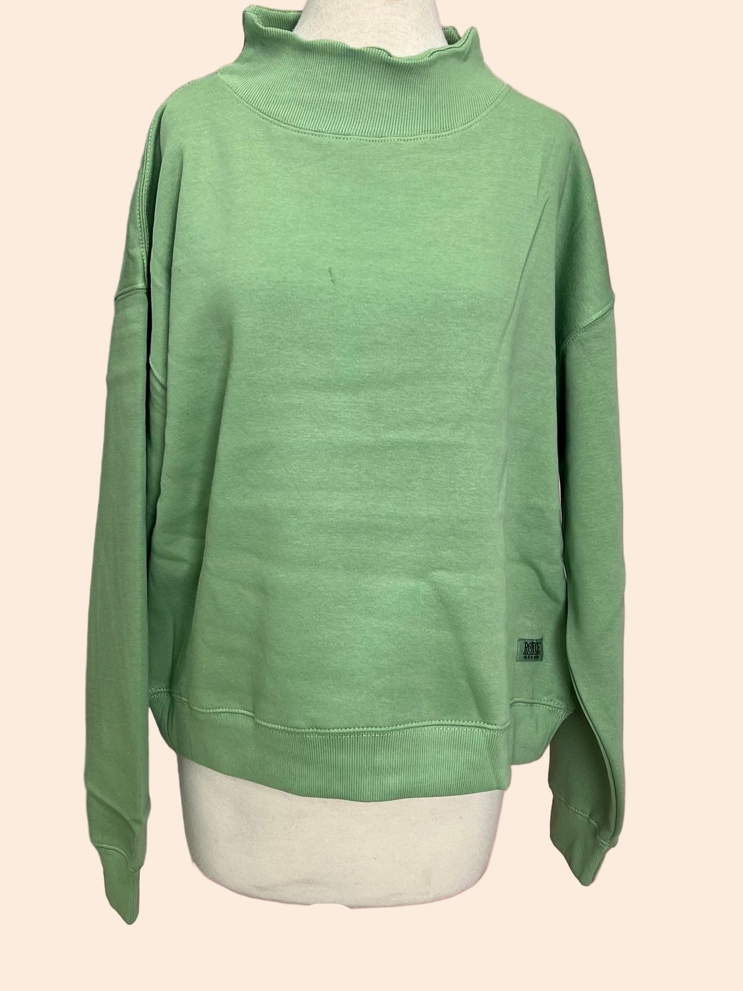 Lingo Mock Crew Sage Fleece Sweatshirt