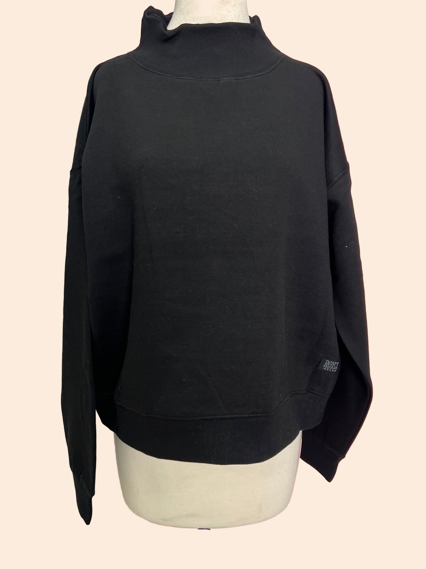 Lingo Mock Crew Black Fleece Sweatshirt