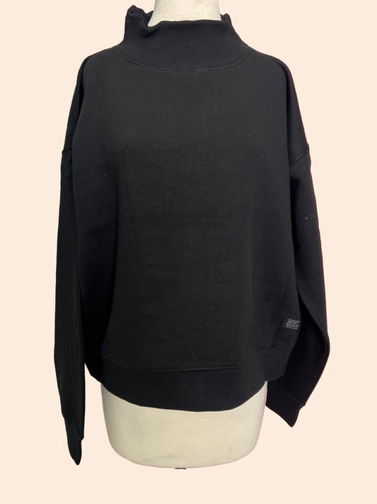Lingo Mock Crew Black Fleece Sweatshirt