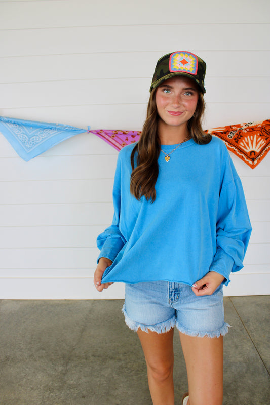 On Repeat Blue Top