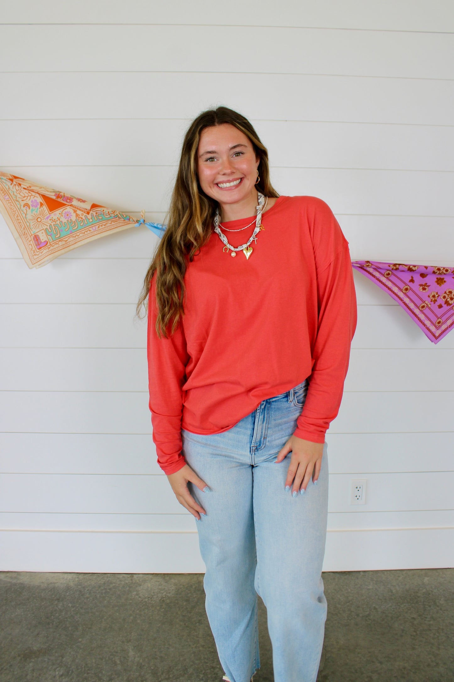 Nina Long-Sleeve Rose Siena Tee