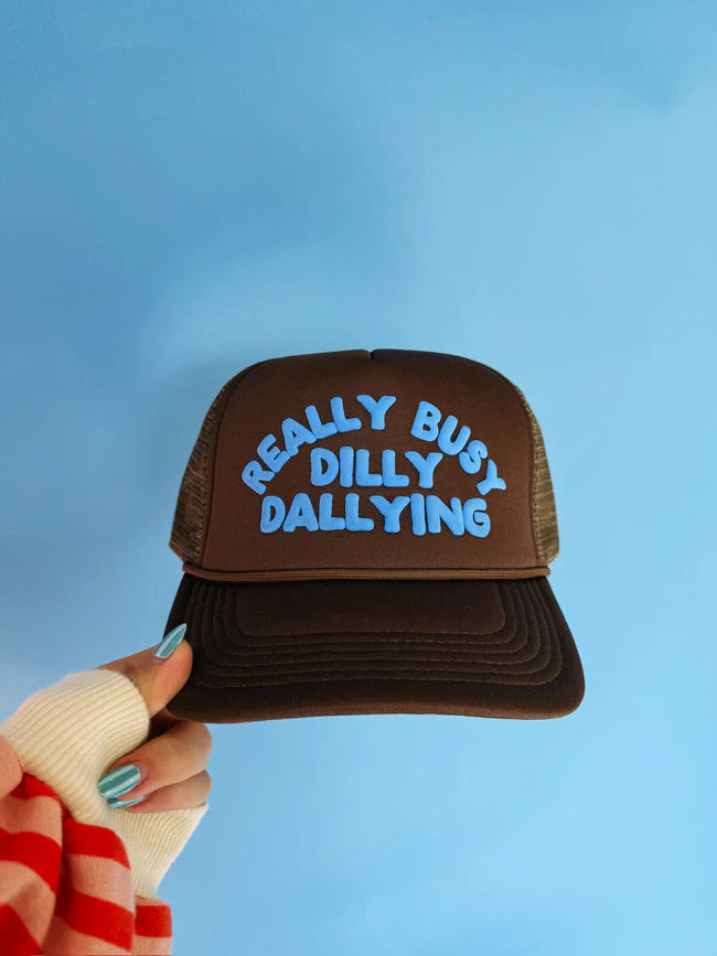 Dilly Dallying Brown Trucker Cap