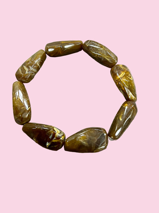 Kiss & Bead Brown Bracelet