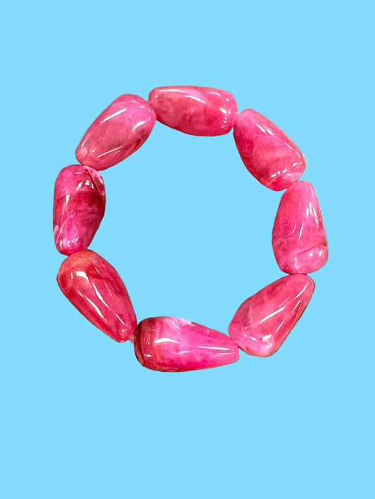 Kiss & Bead Hot Pink Bracelet