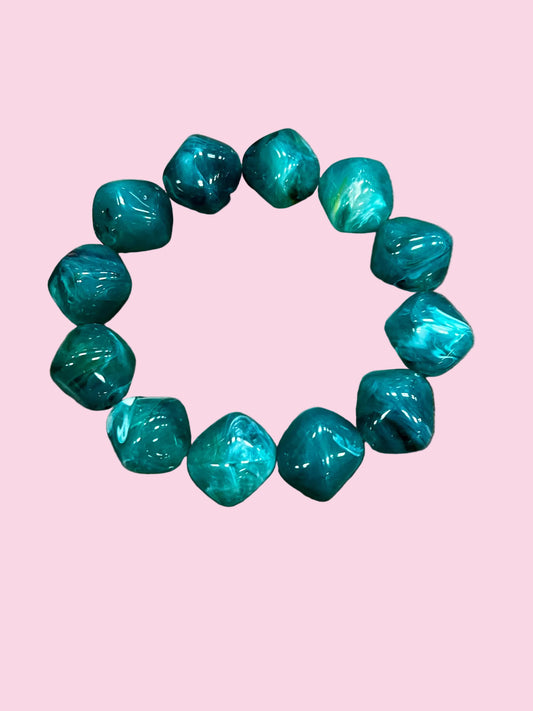 Rainbow Drip Teal Bracelet