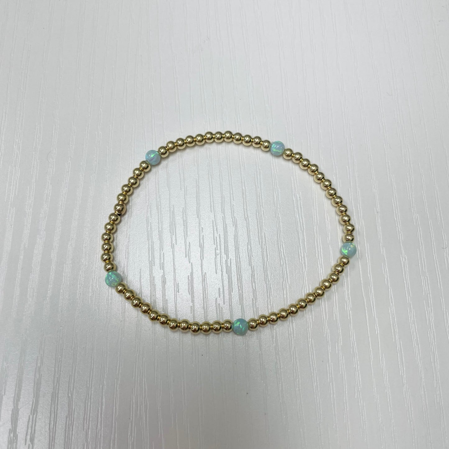 Opal 14K Gold Filled Green Beaded Bracelet