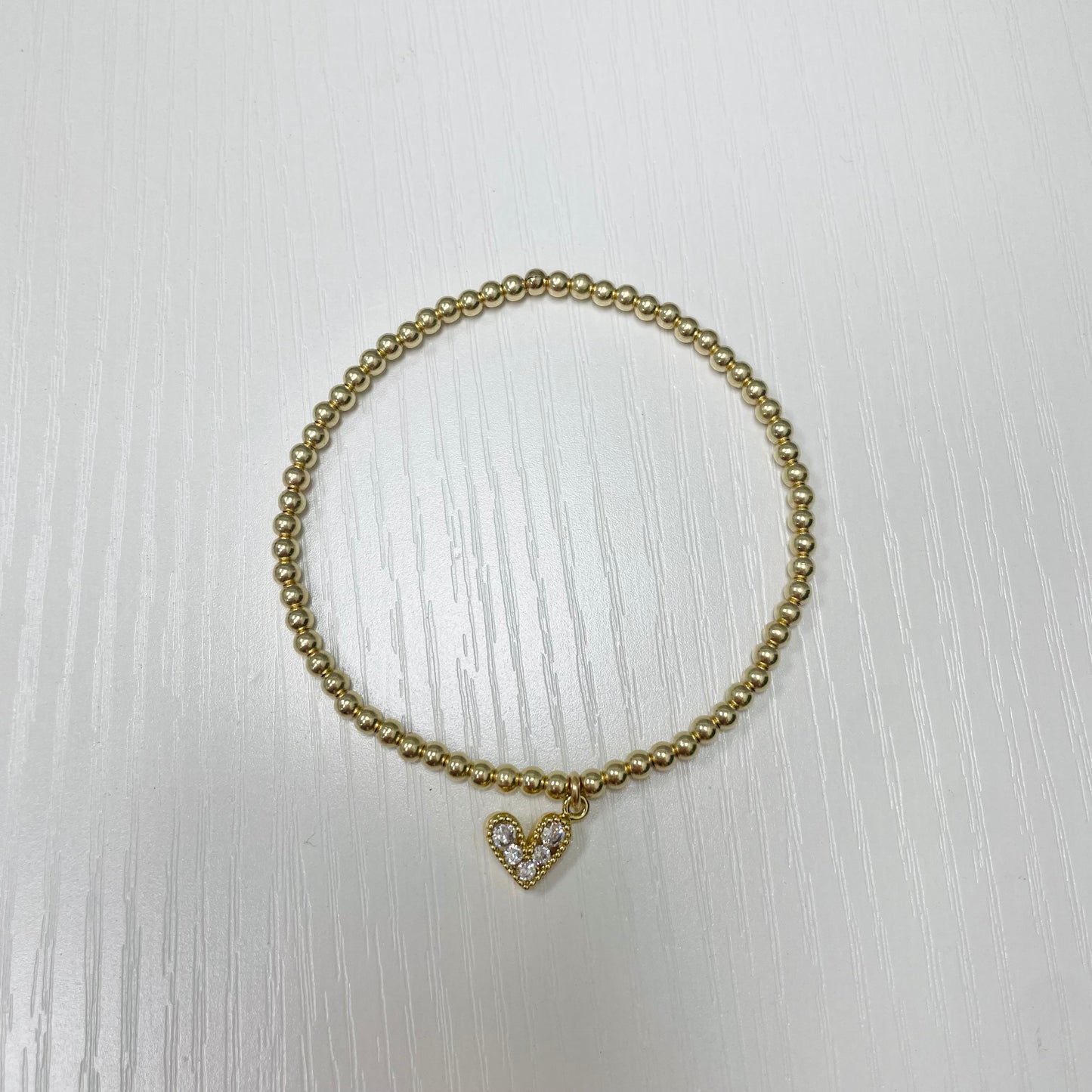 Heart 14K Gold Filled Beaded Bracelet