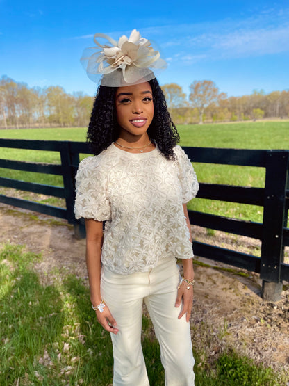 Bluegrass Belle Ivory Fascinator