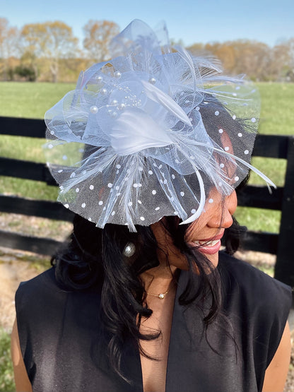 Bet to Win White Fascinator