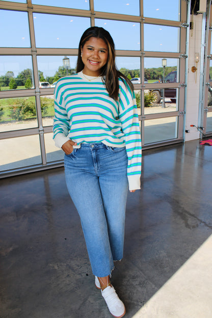 In Harmony Blue/Green Sweater Top