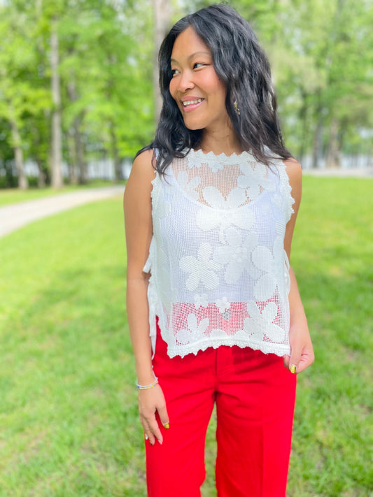 Open Window Off White Top