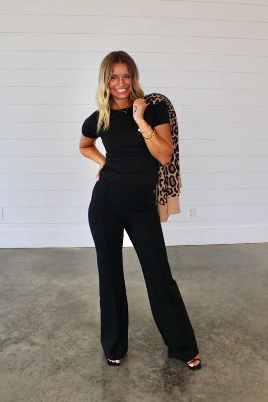 SPANXsupersmooth PerfectFit Ponte Classic Black Flare Pant