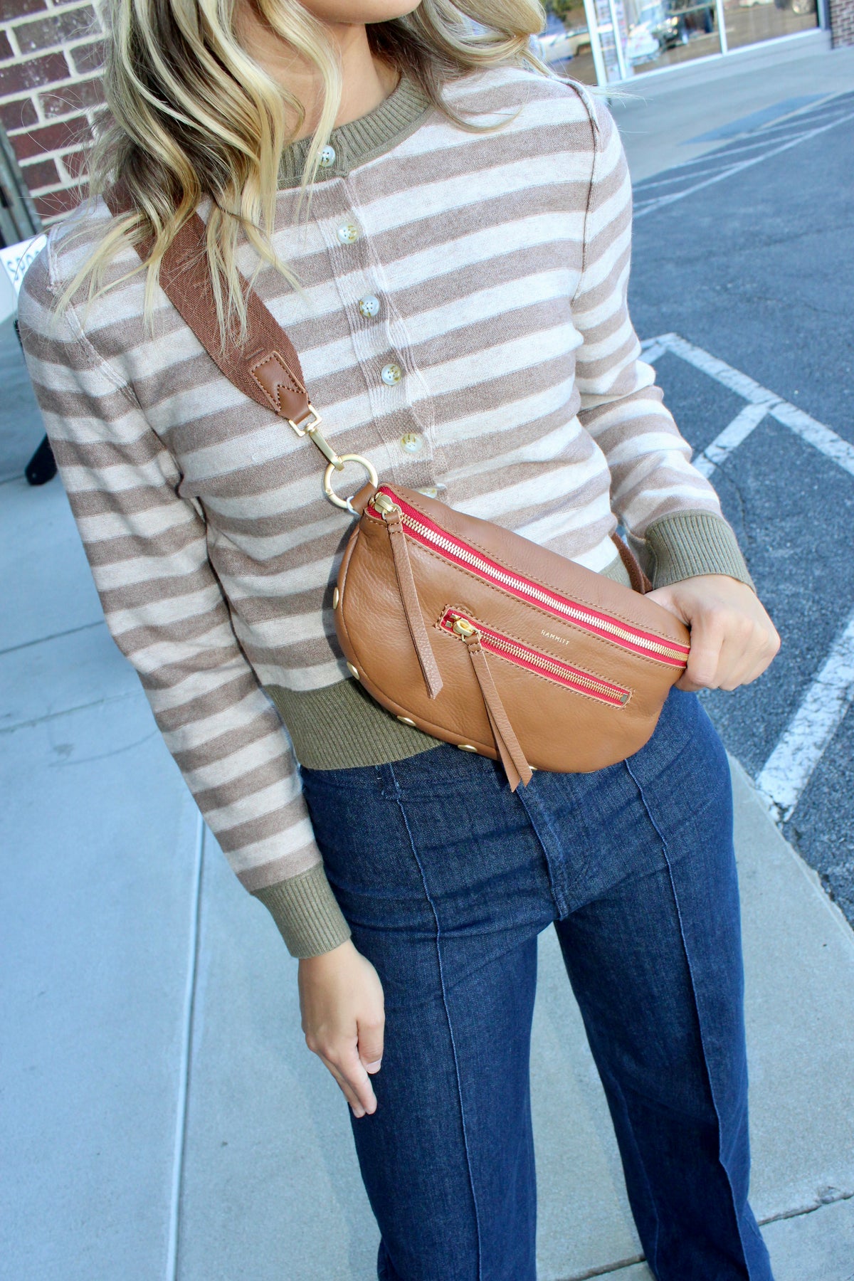 Charles Mahogany Pebble Crossbody