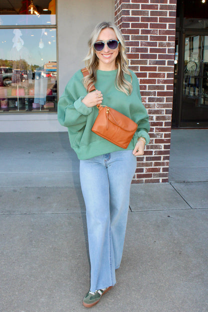 My Day Off Green Sweatshirt