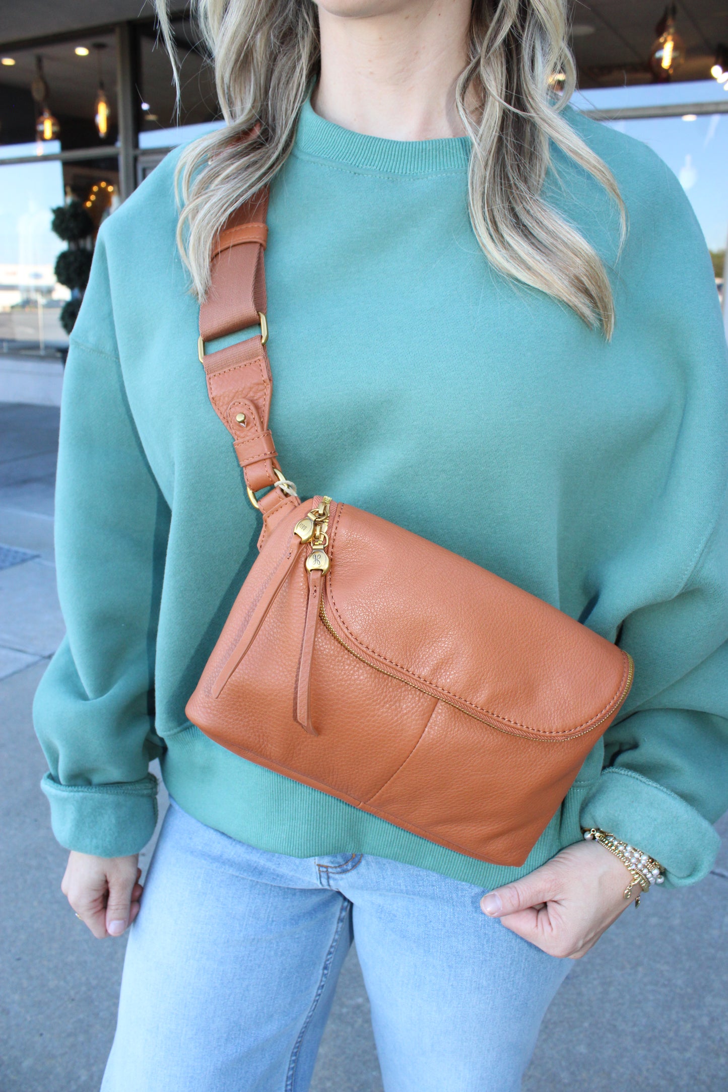 Fern Large Warm Honey Belt Bag