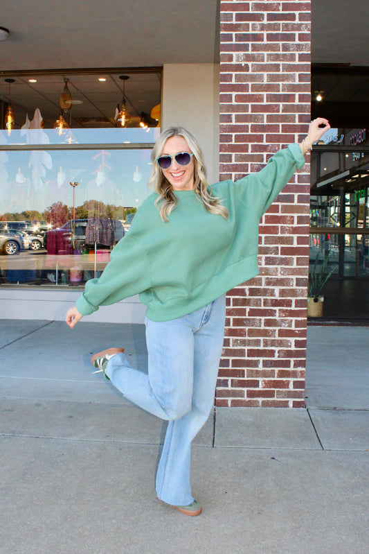 My Day Off Green Sweatshirt