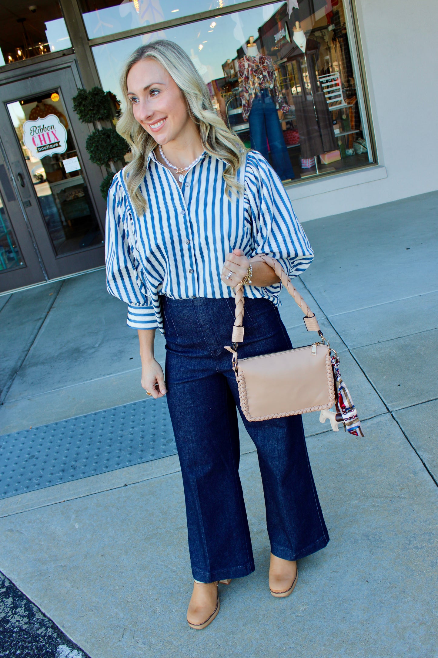 Judith Whipstitch Trim Parchment Handbag