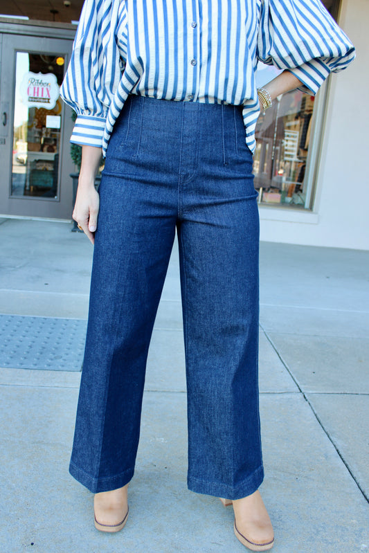 Spanxshape™ Everywear Zero Waistband Cropped Wide Leg Jeans