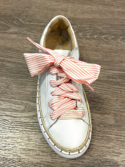 Pink Striped Shoelaces