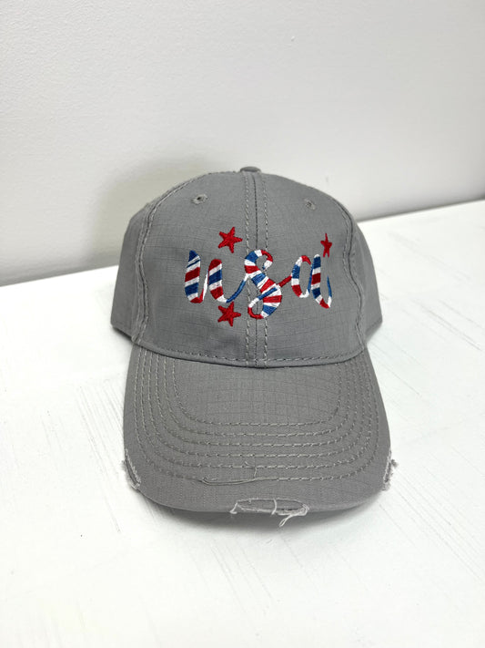 Stars & Stripes USA Grey Ripstop Cap