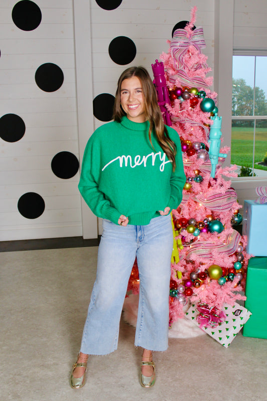 Twinkle Pine Green Sweater