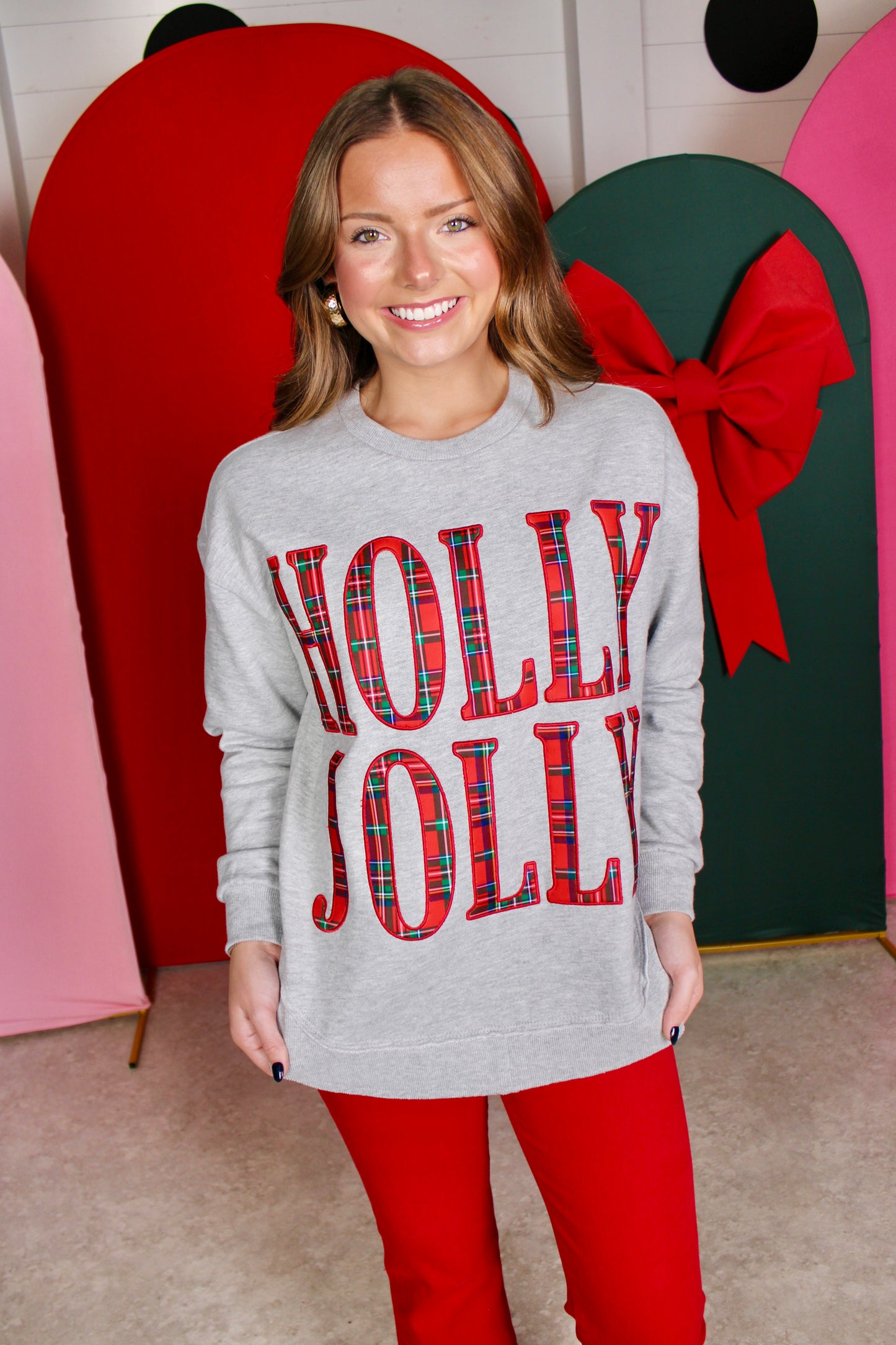 Holly Jolly Blast Grey Sweatshirt